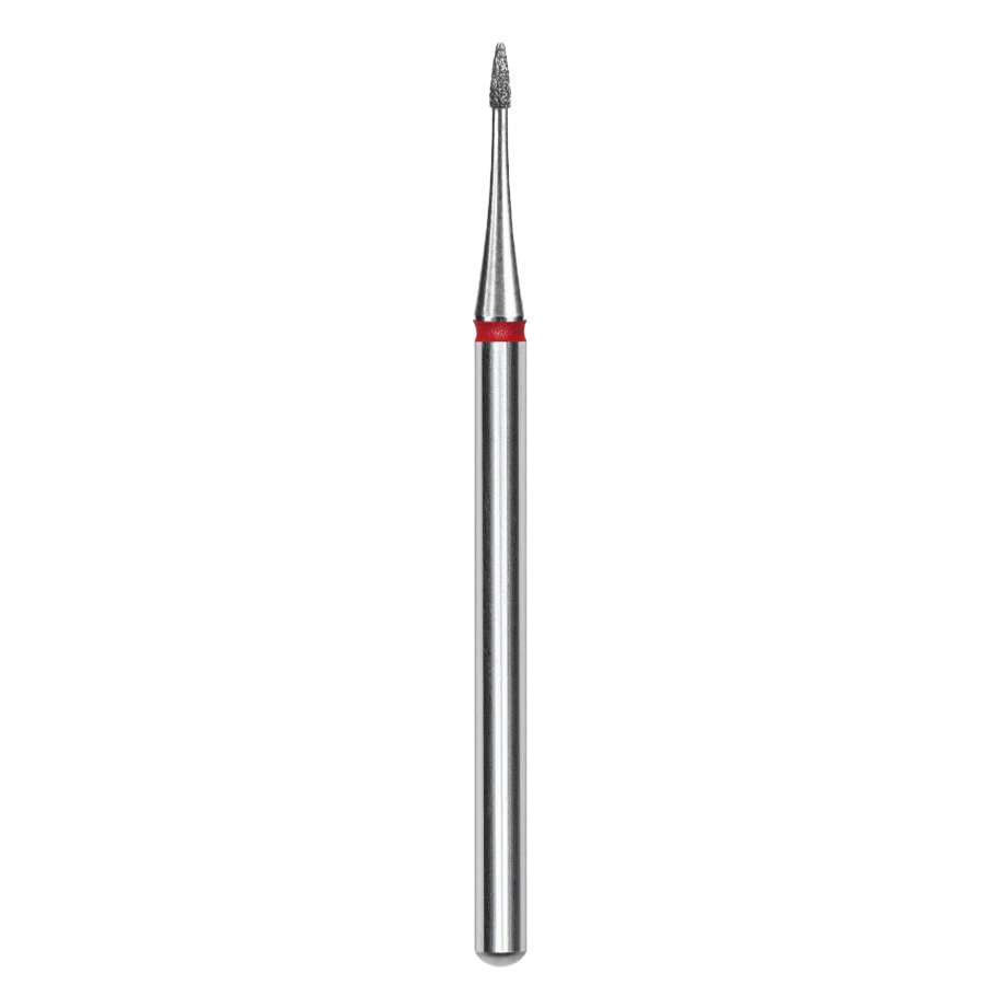 Diamond nail drill bit, "flame", mini red, head diameter 1 mm/working part 3 mm -FA12R010/3