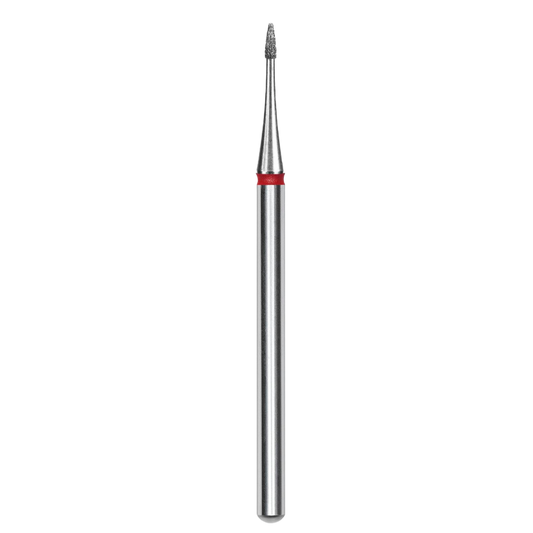 Diamond nail drill bit, "flame", mini red, head diameter 1 mm/working part 3 mm -FA12R010/3