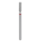 Diamond nail drill bit, "rounded cylinder", red, head diameter 2.5 mm / working part 10 mm -FA30R025/10