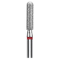Diamond nail drill bit, "rounded cylinder", red, head diameter 2.5 mm / working part 10 mm -FA30R025/10