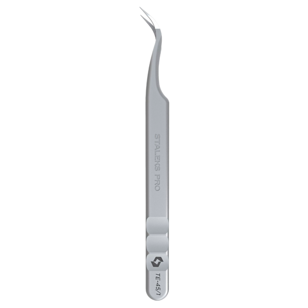 Professional eyelash tweezers with fiber tips EXPERT 45 TYPE 1 (curved)-TE-45/1