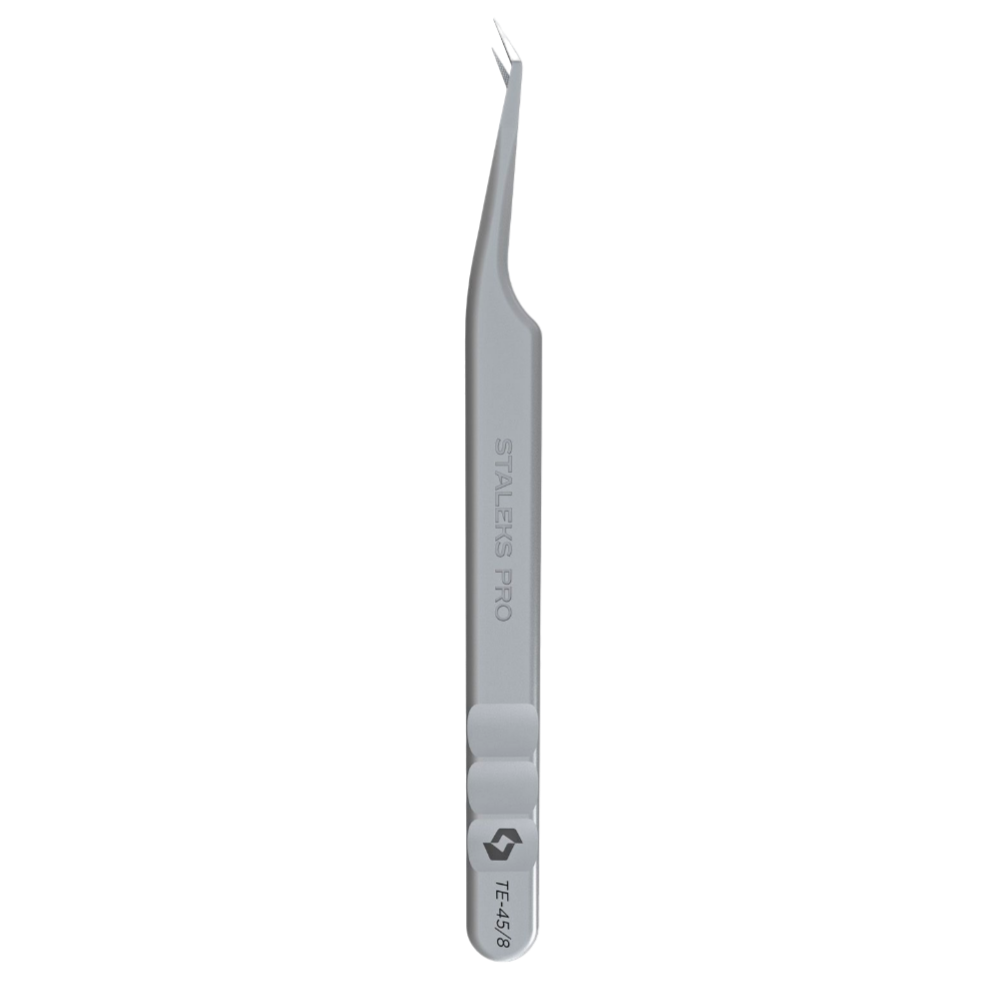 Professional eyelash tweezers with fiber tips EXPERT 45 TYPE 8 (mini L)-TE-45/8