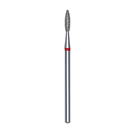 Diamond nail drill bit, "flame" , red, head diameter 2,1 mm/ working part 8 mm -FA10R021/8