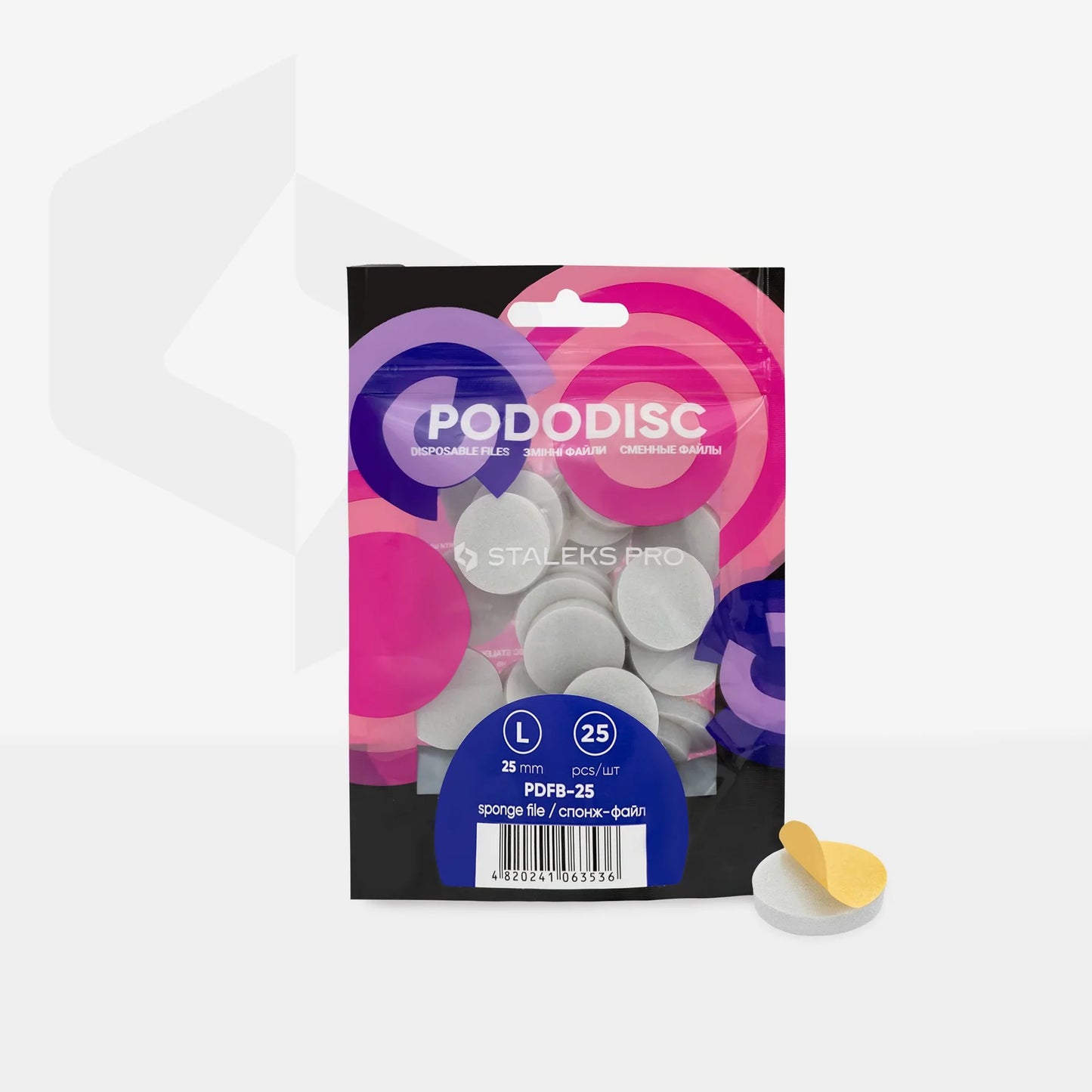 Disposable files-sponges for pedicure disc PODODISC STALEKS PRO (25 pcs) -PDFB