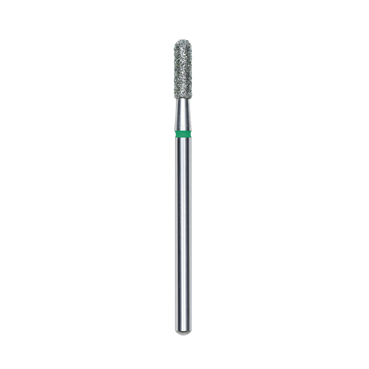 Diamond nail drill bit, rounded "cylinder", green, head diameter 2.3 mm/ working part 8 mm -FA30G023/8