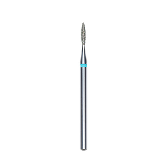 Diamond nail drill bit, "flame" , BLUE, head diameter 1.6 mm/ working part 8 mm -FA10B016/8