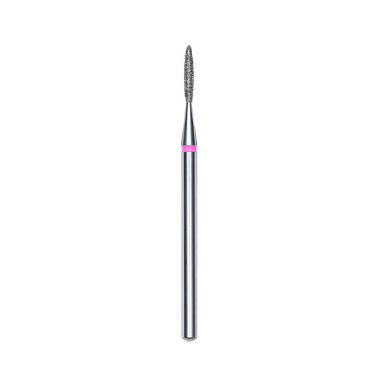 Diamond nail drill bit, "flame" , red, head diameter 1.4 mm/ working part 8 mm -FA10R014/8