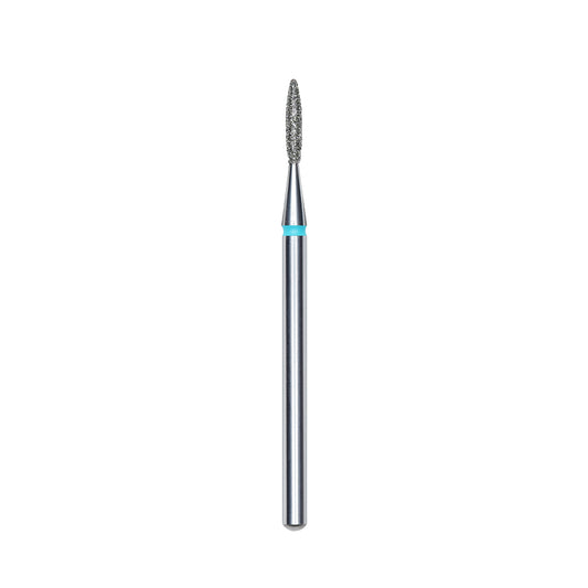 Diamond nail drill bit, "flame" , blue, head diameter 1.6 mm/ working part 8 mm -FA11B016/8