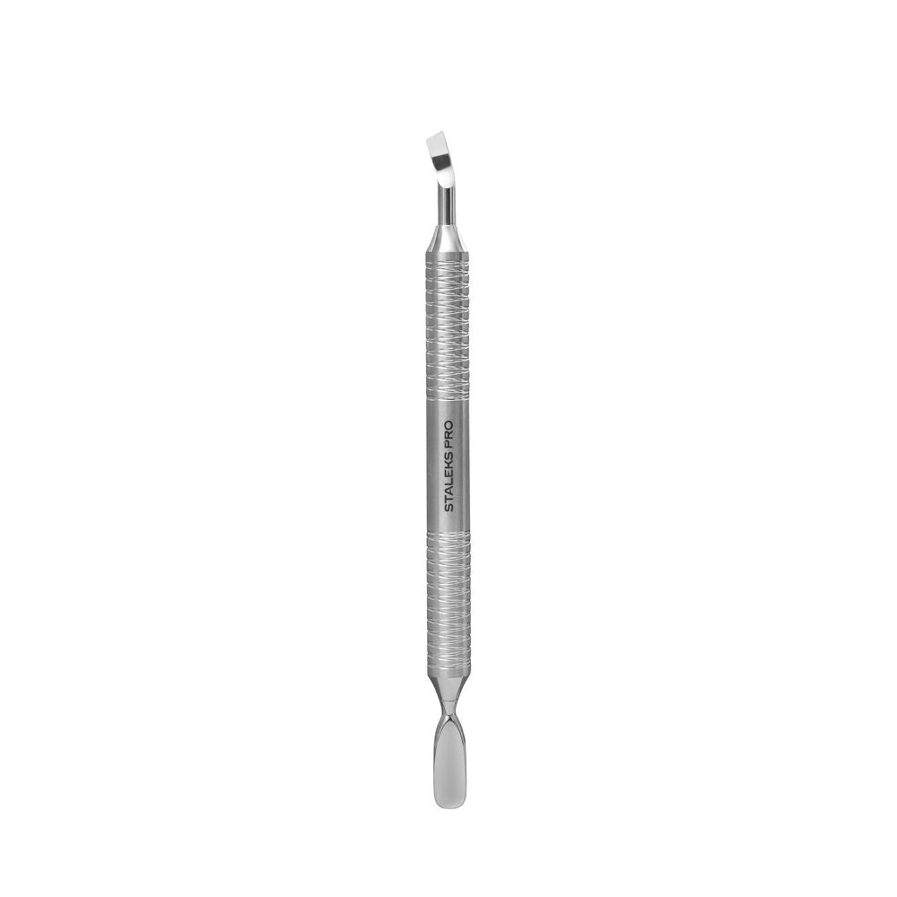 Hollow manicure pusher EXPERT 100 TYPE 4.2 (rounded pusher and bent blade) -PE-100/4.2